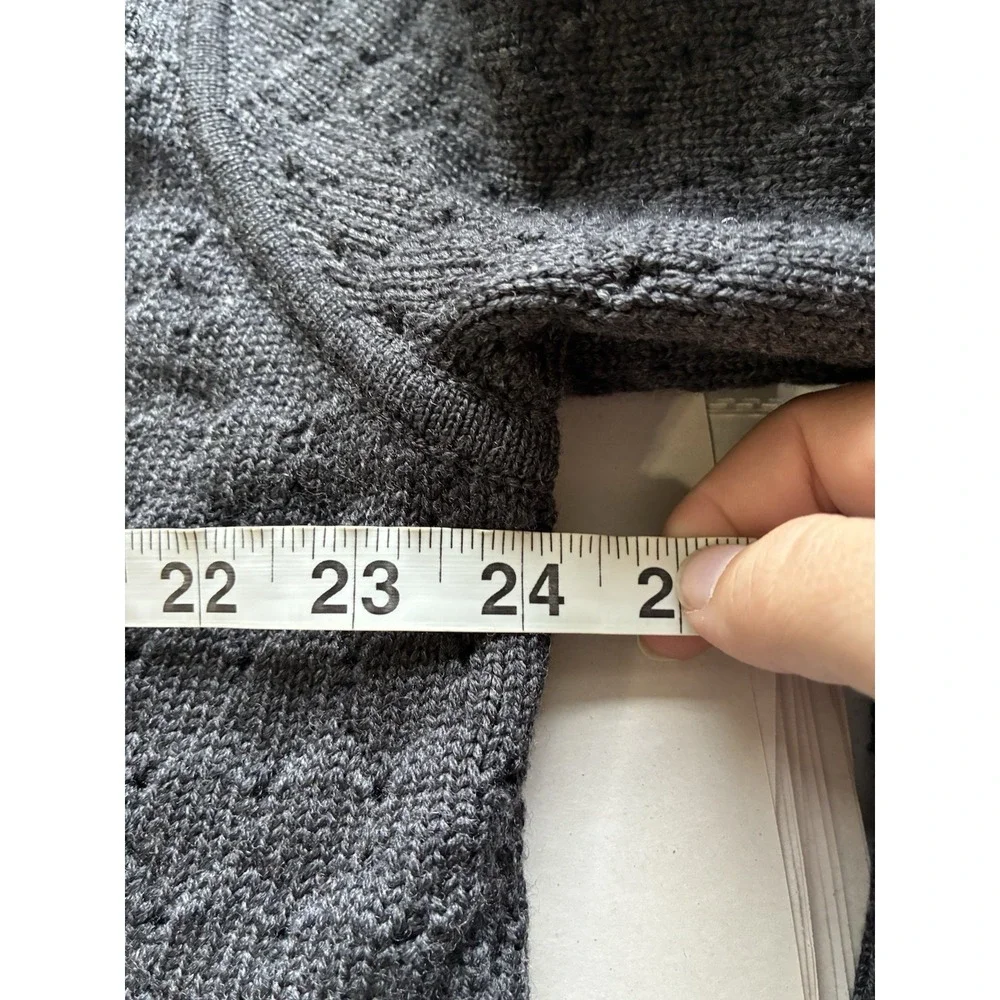 Lululemon Cardi All‎ Day Knit Cardigan Small Gray Long Line 100% Merino Wool